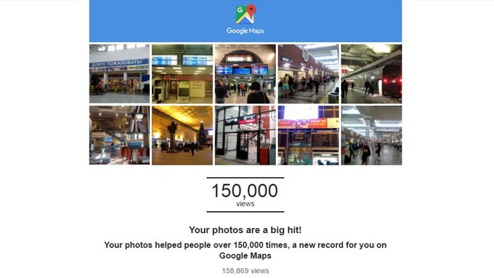 Мотивационное письмо от Google делает акцент на количестве просмотров размещённых фото