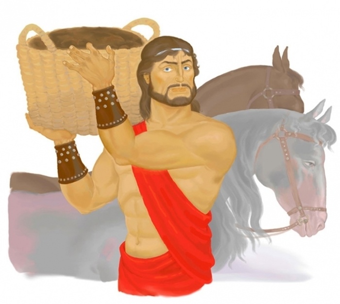 Иллюстрация Г. Балиева — «Геракл в Авгиевых конюшнях»