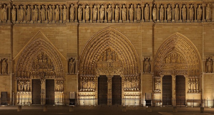 Собор Парижской Богоматери, три портала - входа